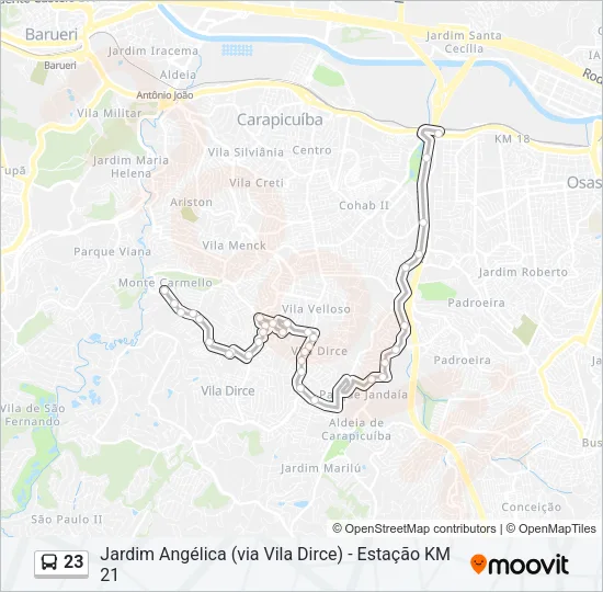 23 Bus Line Map
