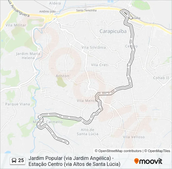 25 Bus Line Map