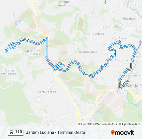 110 Bus Line Map