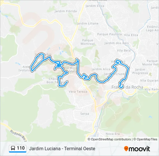 110 Bus Line Map