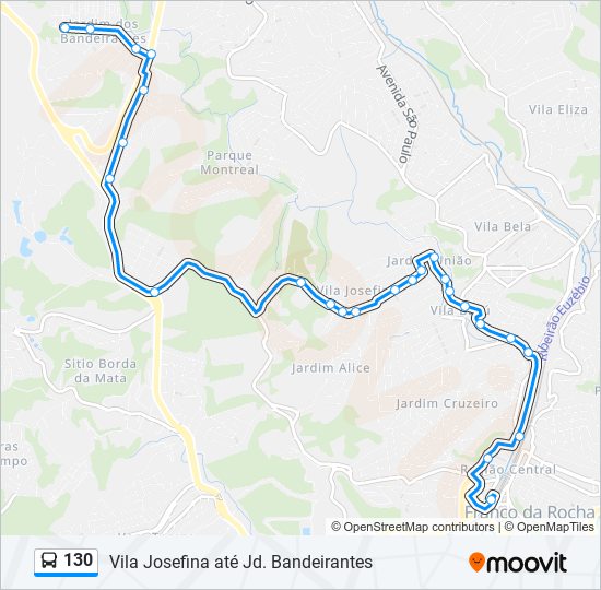 Mapa de 130 de autobús