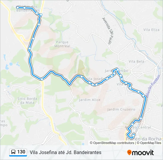 130 Bus Line Map