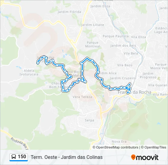 150 Bus Line Map