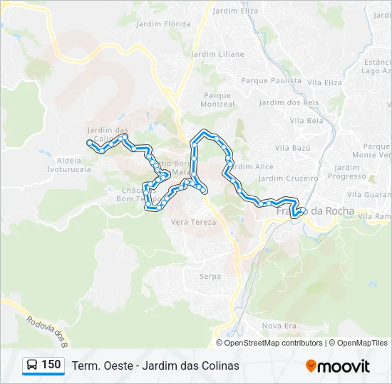 150 Bus Line Map
