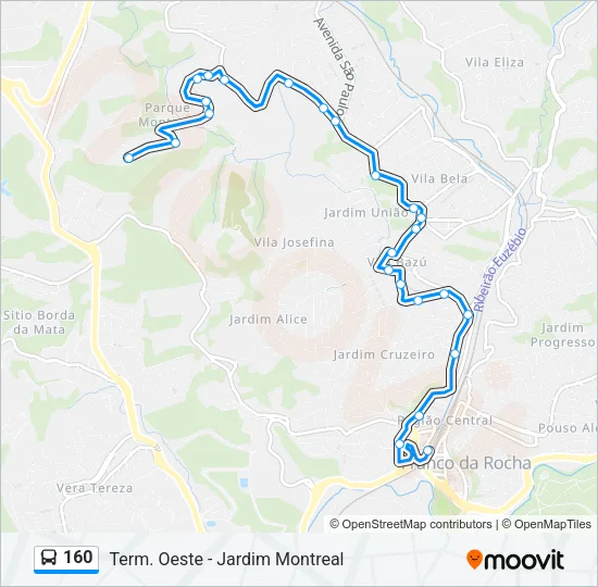 160 Bus Line Map