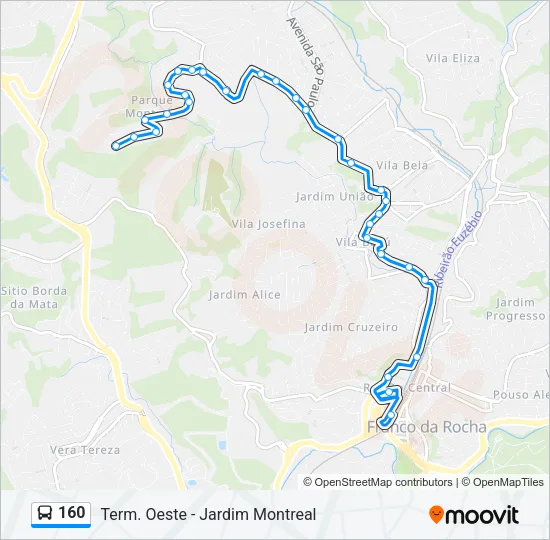160 Bus Line Map
