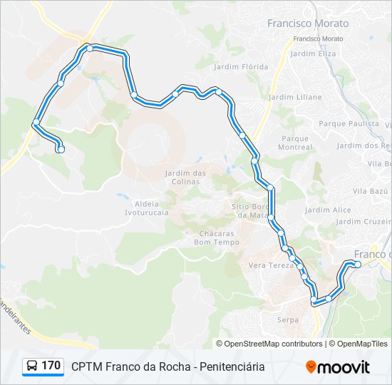 Mapa de 170 de autobús