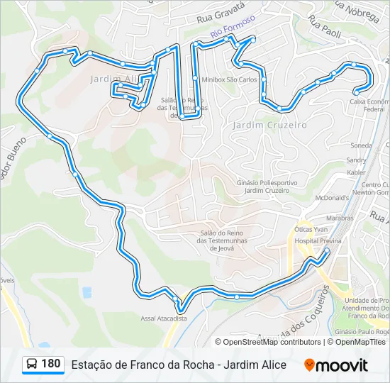 180 Bus Line Map