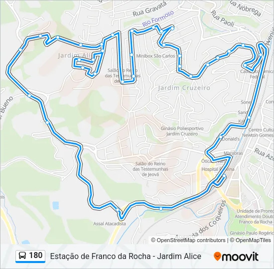 180 Bus Line Map