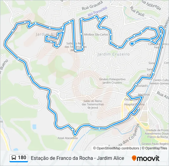 180 Bus Line Map