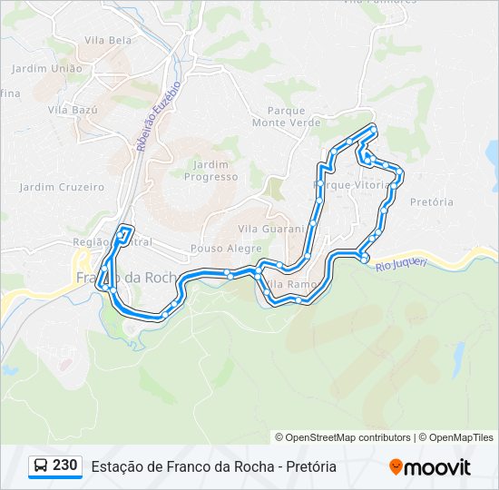 Mapa da linha 230 de ônibus