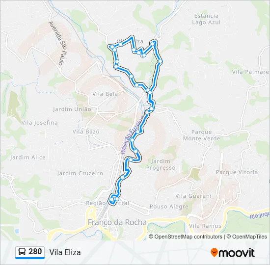 280 Bus Line Map