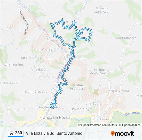 280 Bus Line Map