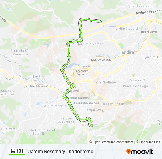 Mapa de I01 de autobús