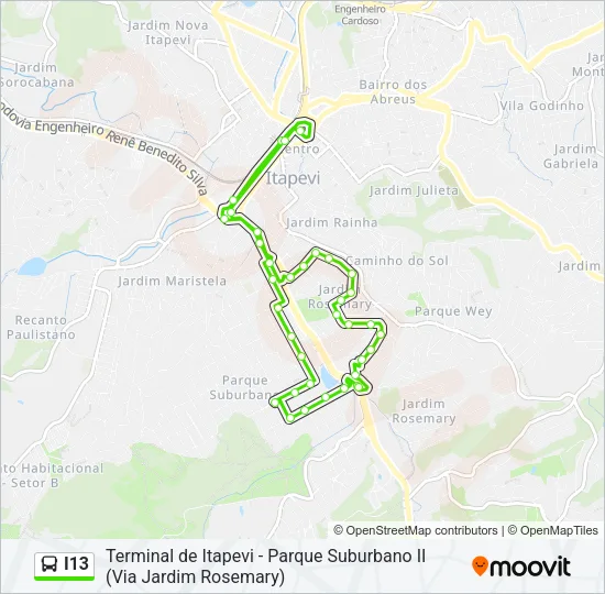 I13 Bus Line Map