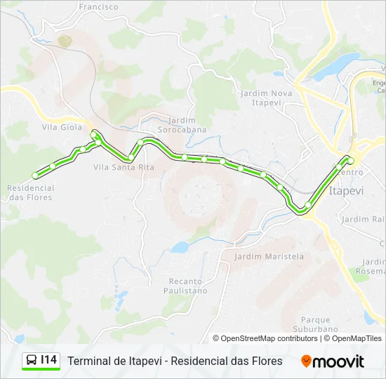 I14 Bus Line Map