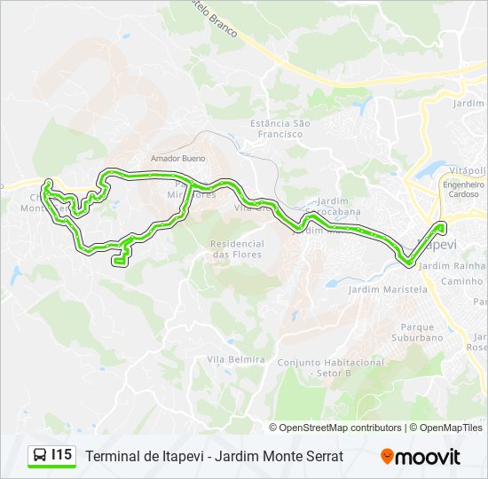 Mapa de I15 de autobús