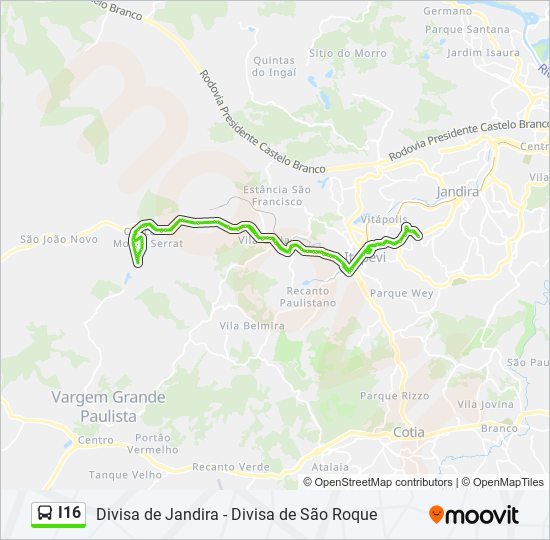 Mapa de I16 de autobús