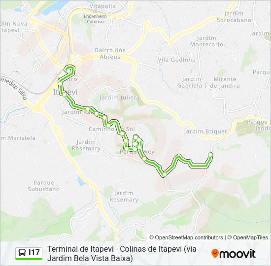 I17 Bus Line Map