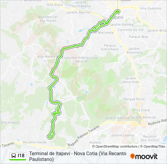 I18 Bus Line Map