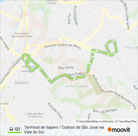 I22 Bus Line Map