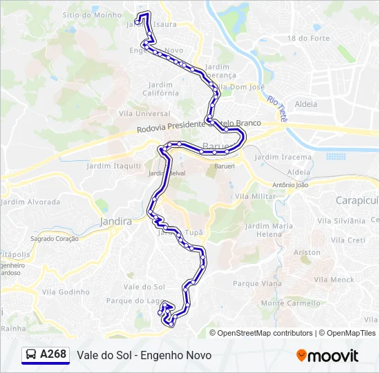 A268 Bus Line Map
