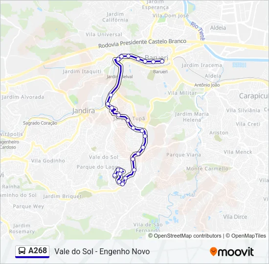 A268 Bus Line Map