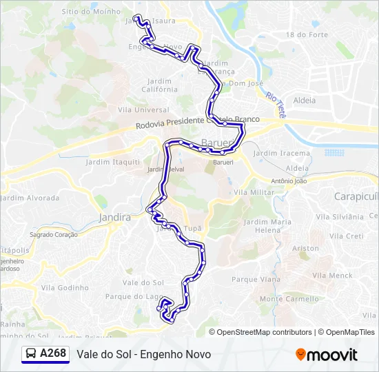 A268 Bus Line Map