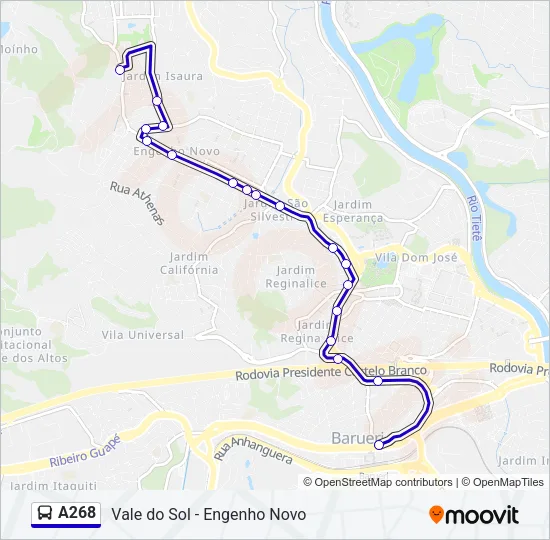 A268 Bus Line Map