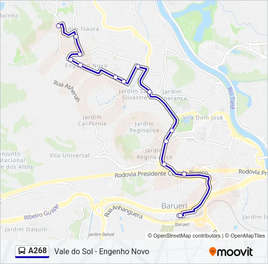 A268 Bus Line Map