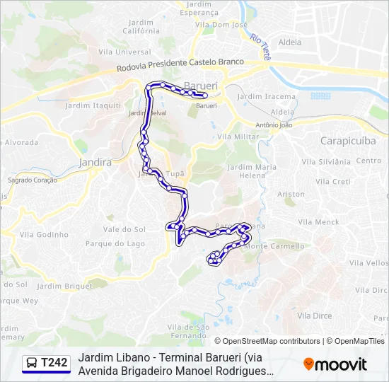 T242 Bus Line Map