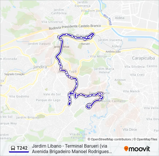 T242 Bus Line Map