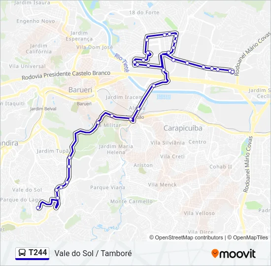 T244 Bus Line Map