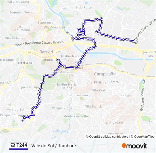 T244 Bus Line Map