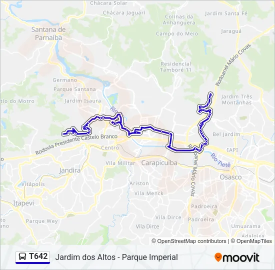 T642 Bus Line Map