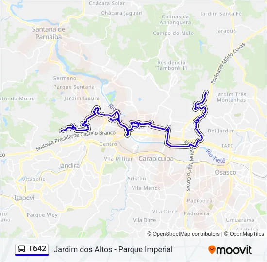 T642 Bus Line Map