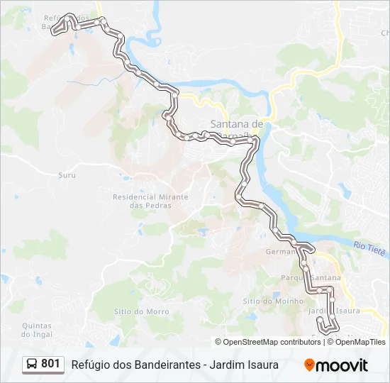 801 Bus Line Map