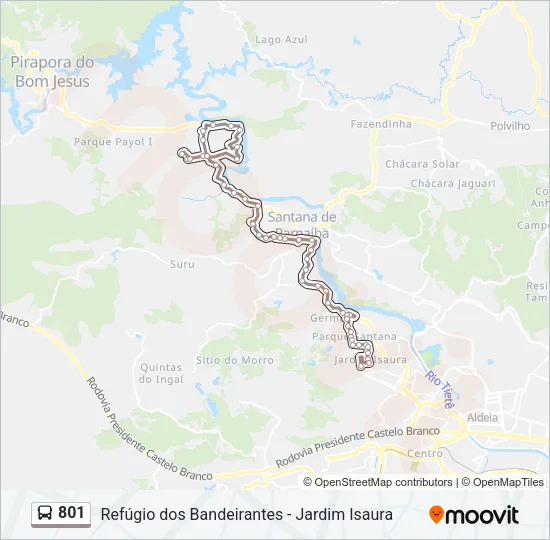 801 Bus Line Map