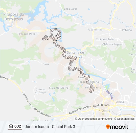 Mapa de 802 de autobús