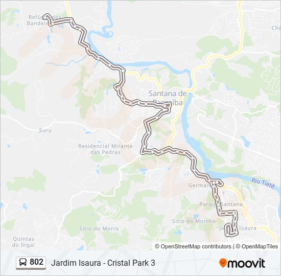 Mapa de 802 de autobús