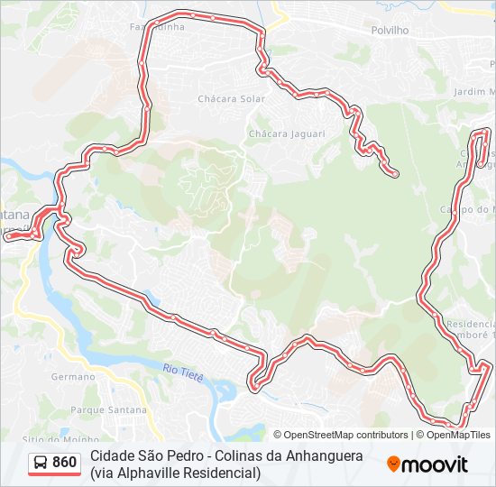 860 bus Line Map