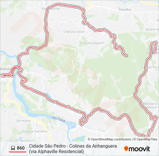 860 Bus Line Map