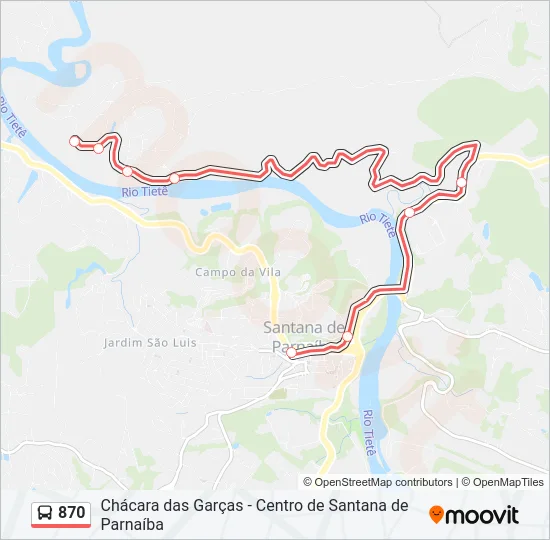 870 Bus Line Map