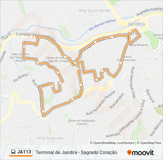 JA113 Bus Line Map