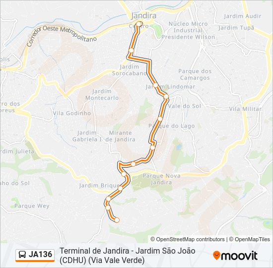 JA136 Bus Line Map