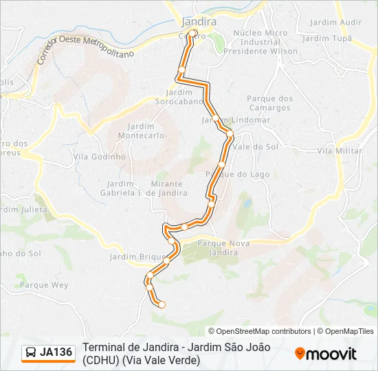 JA136 Bus Line Map