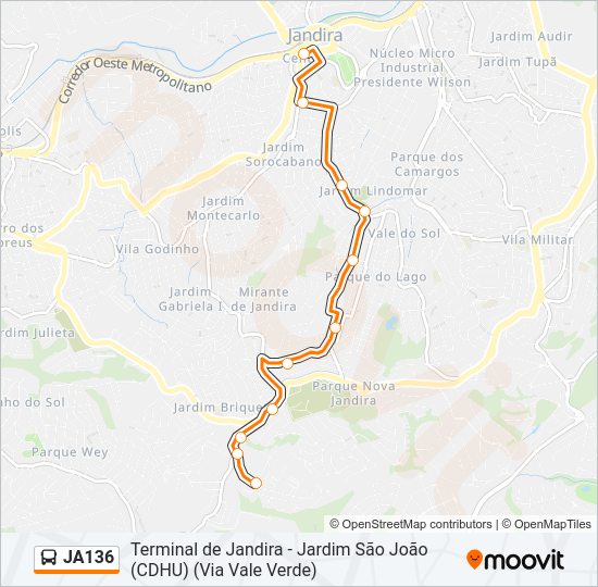 JA136 Bus Line Map