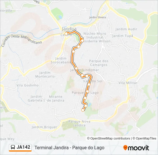 JA142 Bus Line Map