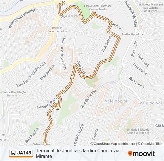 JA149 Bus Line Map