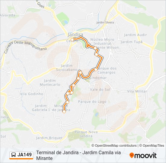 JA149 Bus Line Map